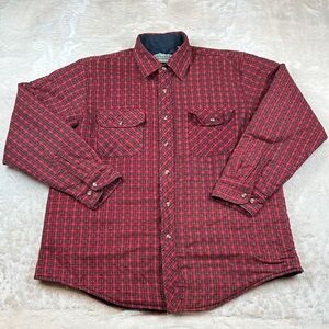 Men's Red Plaid Quilted Puffer Jacket